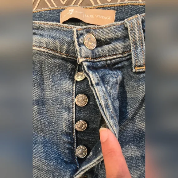 7 For All Mankind Luxe Vintage Slim Boyfriend Cropped Style Size 29 - Picture 8 of 12